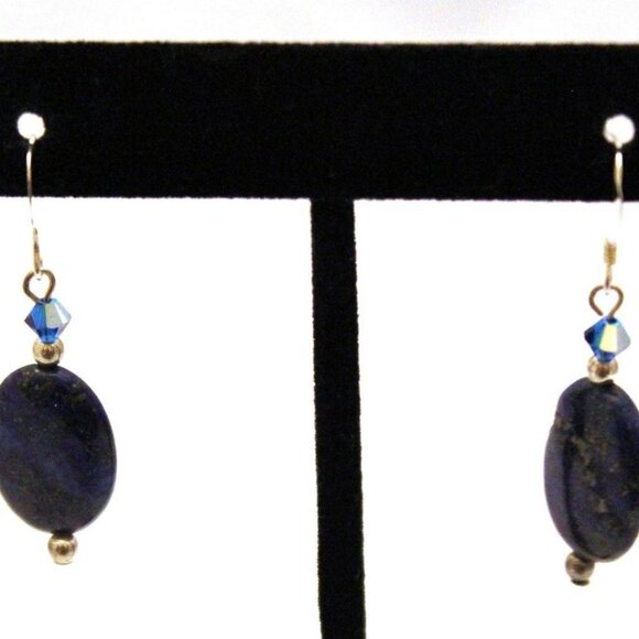 Handcrafted Lapis Lazuli Gemstone Bracelet & Earring Set With Sterling Silver - Picture 1 of 10